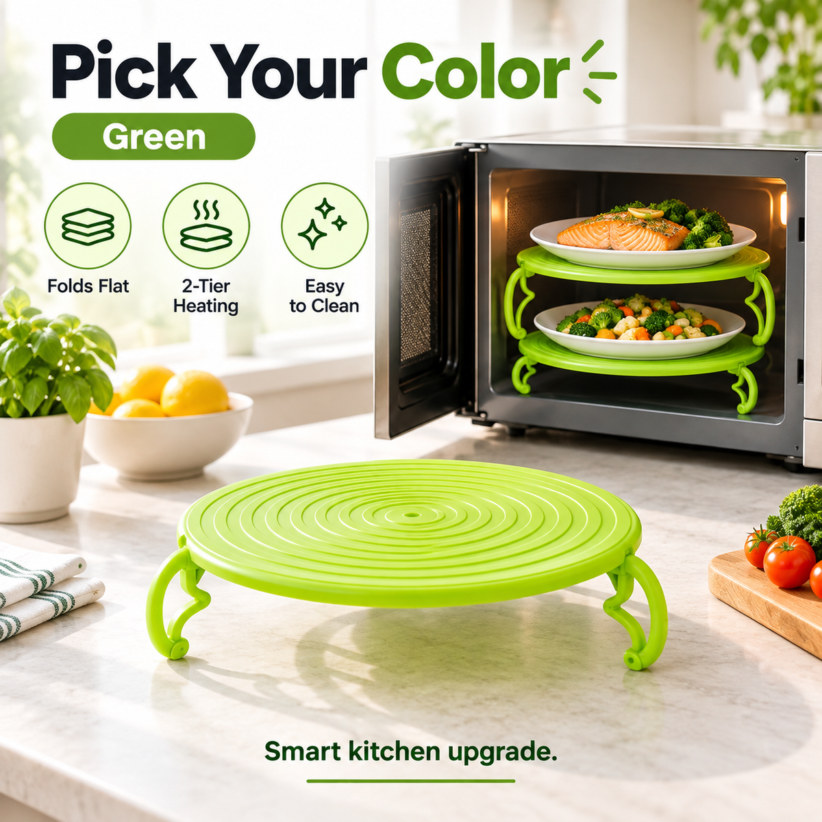 2-Tier Microwave Rack & Plate Mat