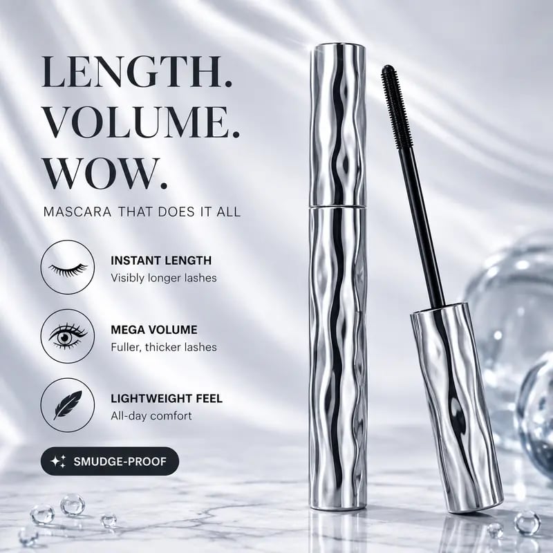 Volumizing Lengthening Smudge—Proof Mascara with