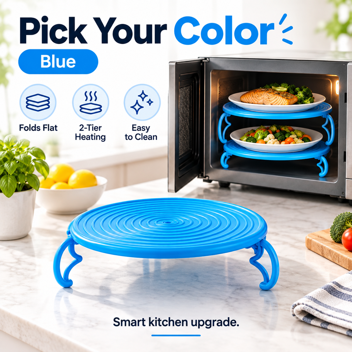 2-Tier Microwave Rack & Plate Mat