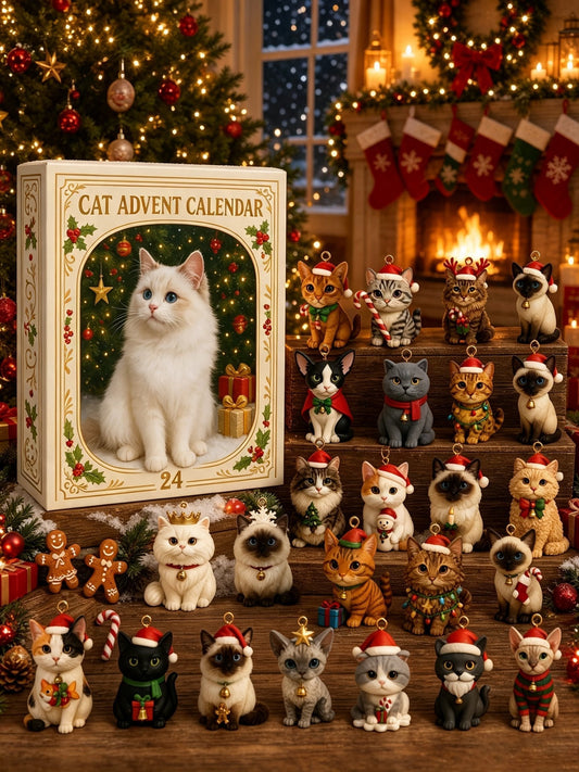 24 Festive Cat Figures for the Christmas Countdown