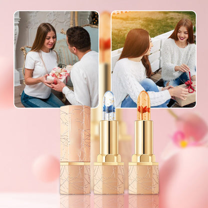 👄Crystal Flower Temperature Color Change Jelly Lipstick