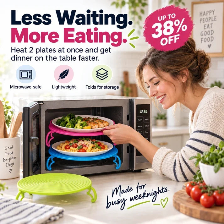 2-Tier Microwave Rack & Plate Mat